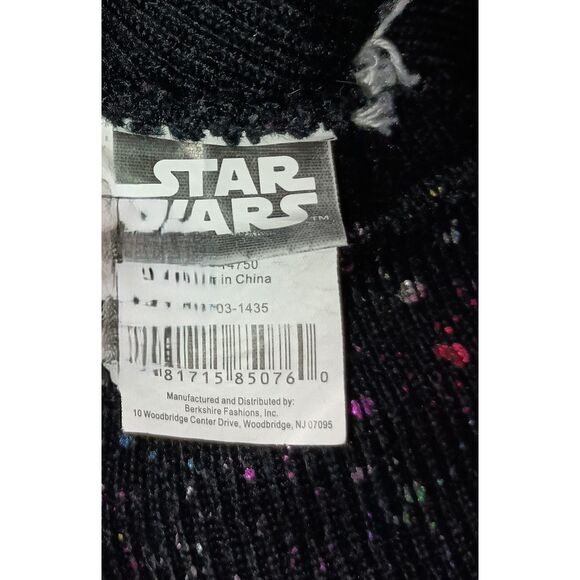 STAR WARS: Black Sparkle Knitted Beanie with Pom, One Size - Picture 4 of 4